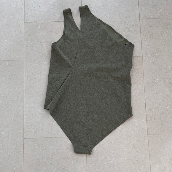 COS Asymmetrical Olive One-Piece Swimsuit - Picture 3 of 4